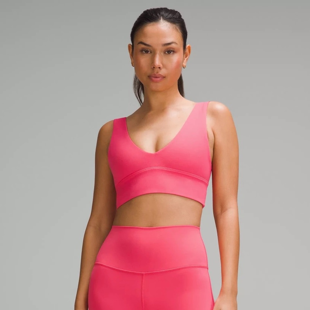 NWT Lululemon Align V-Neck Sports Bra C/D, Glaze Pink, Size 4, Pads Included